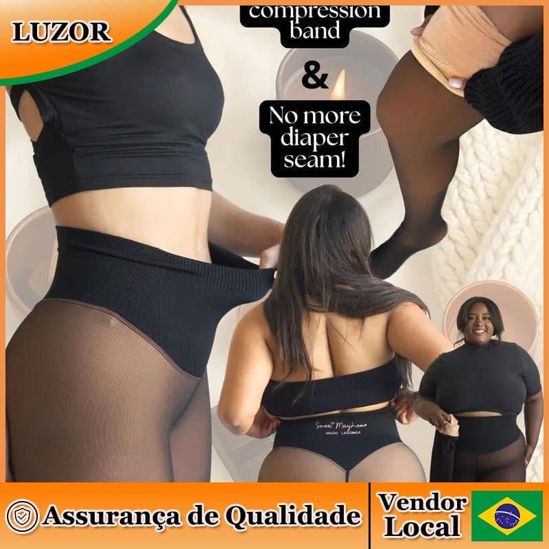 Forro de lã leggings de pele transparente frente traseira única linha costura Cross-Border inverno quente translúcido le