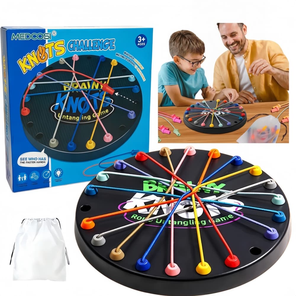 Jogo de Desatar , Brinquedo Educativo Infantil, Jogo de Tabuleiro Colorido, Quebra-Cabeça com Cordas, Desafio de Lógica