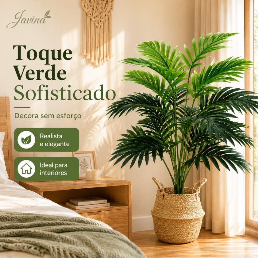18 Folhas Planta Artificial Palmeira  Areca Coqueiro artificial  Real Toque 75CM