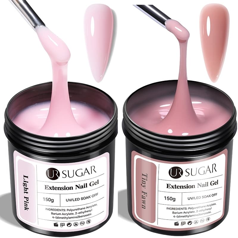 UR SUGAR 150G Kit 2 Gel Lácteo Branco De Extensão Rápida Conjunto De Base De Borracha Neon Em UV Gel De Extensão