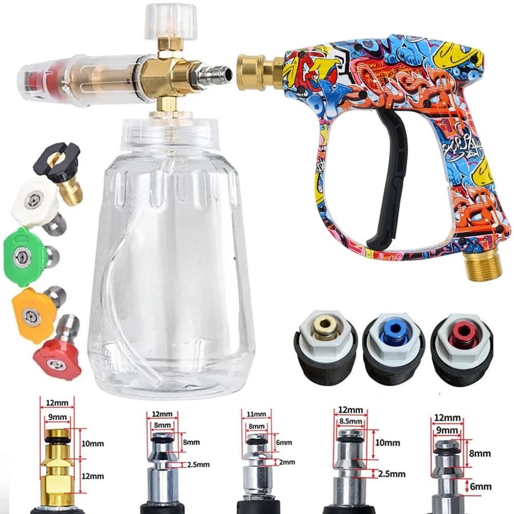 Kit De Lavadora De Alta Pressão Para Limpeza Automotiva , Conector De Mangueira , Conectores Rápidos E Bicos
