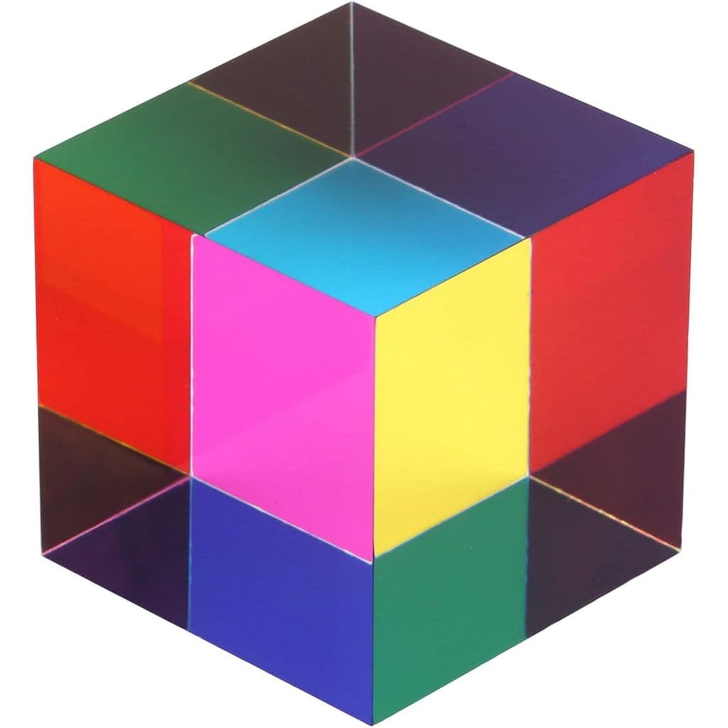 Cubo Mágico Cristal K9 Colorido Pirâmide Brinquedo Mesa Decoração Pedra Energia Presente