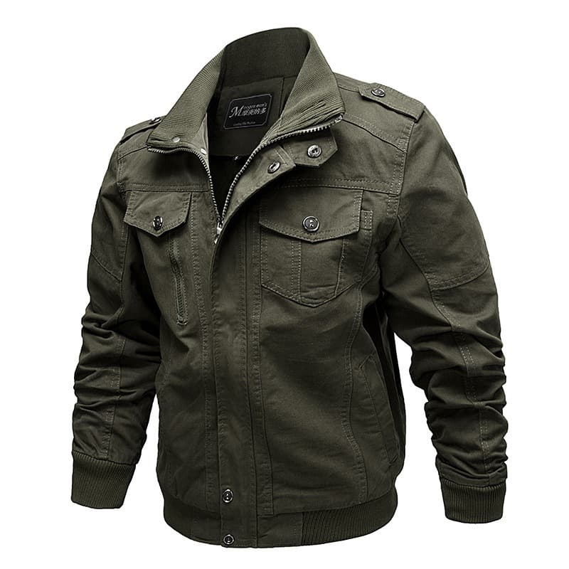 Jaqueta Masculina Cargo Militar Algodão Outono Inverno 2026 Multibolsos Casual Resistente
