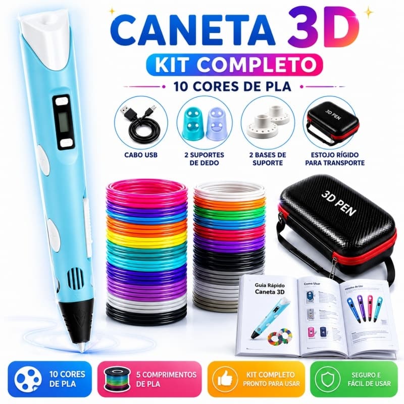 Caneta 3D Impressora Com Produto Lacrado + Refil