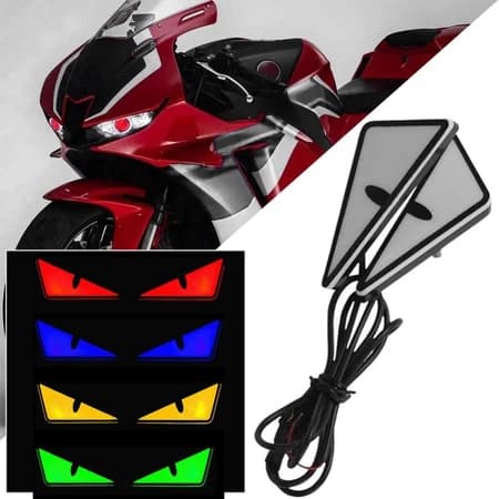2 Pçs Mini Projetor LED Olhos de Demônio, Luz Decorativa Sinalização para Motocicleta e Carro, Lente Farol Auxiliar