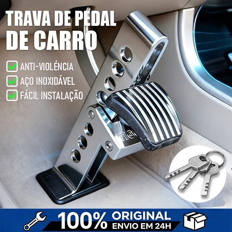 Cadeado de Bloqueio para Pedal Freio e Acelerador Proteção Completa Contra Roubos em Carros e Motos