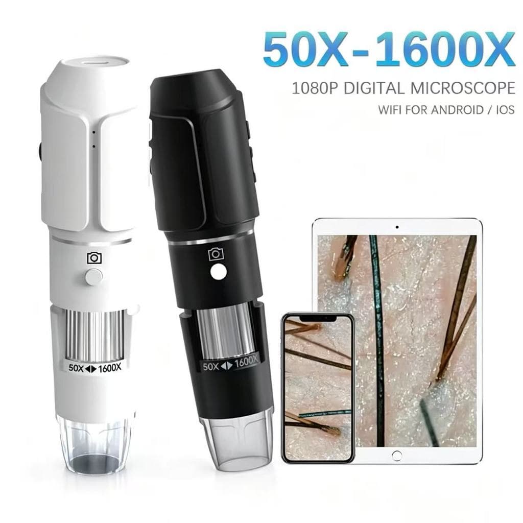 Microscópio Digital Sem Fio 1600X Para Análise de Pele Limpeza Profunda Câmera HD