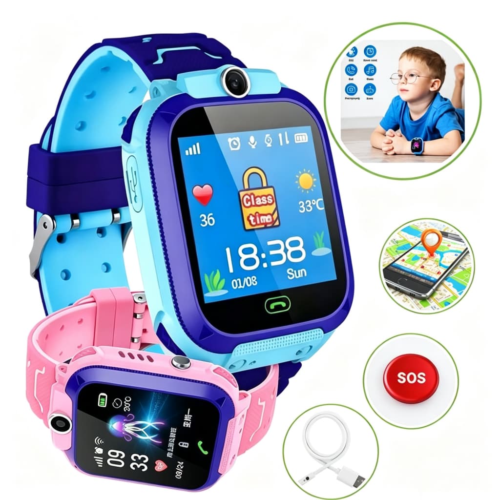 Relógio Infantil Smartwatch com Câmera SOS Chamada e Localização Tempo Real Rede 2G 3 a 12 Anos