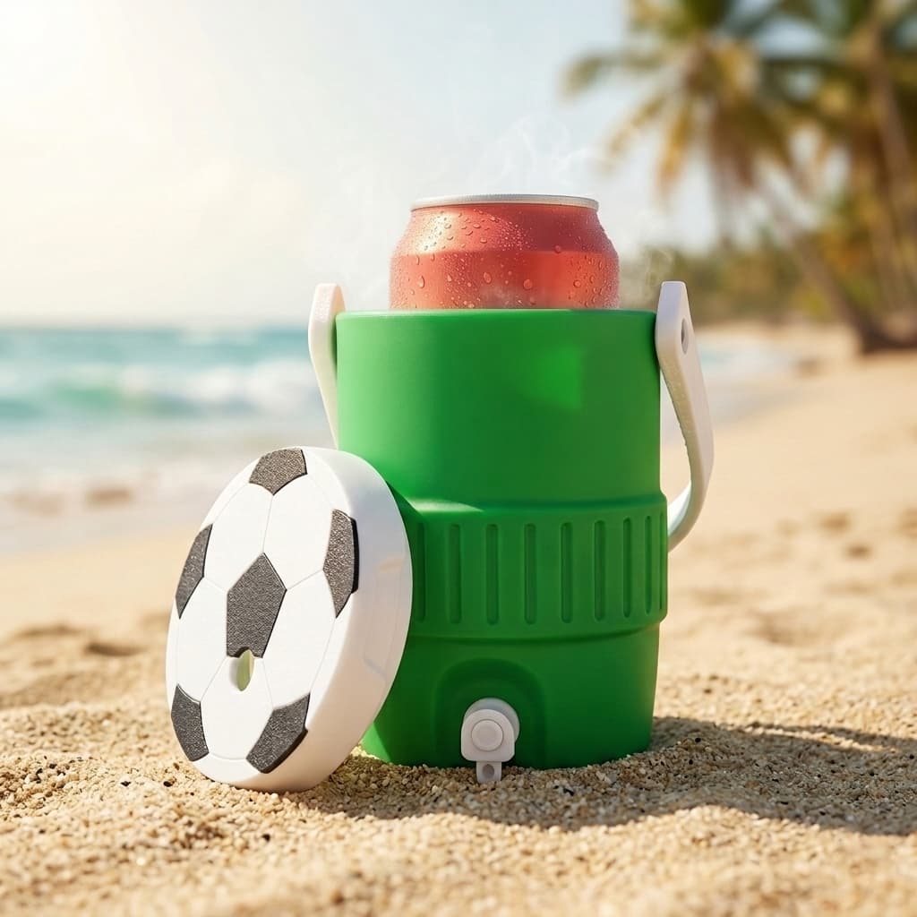 Mini Balde Refrigerador De Praia Portátil Suporte De Copo De Futebol Isolamento De Bebidas Para Viagem Ao Ar Livre