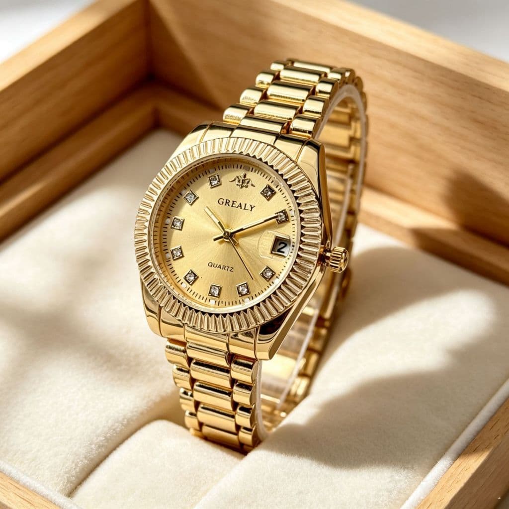 Luz De Luxo Moda Ouro Relógio Feminino high-end Requintado Diamante Incrustado Relógios Quartzo À Prova Dwaterproof Água