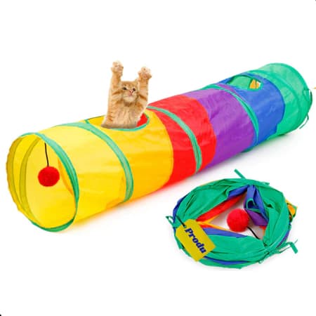 Túnel Toca Labirinto Sanfonado Gatos Cães Filhotes Brinquedo Interativo Resistente Colorido
