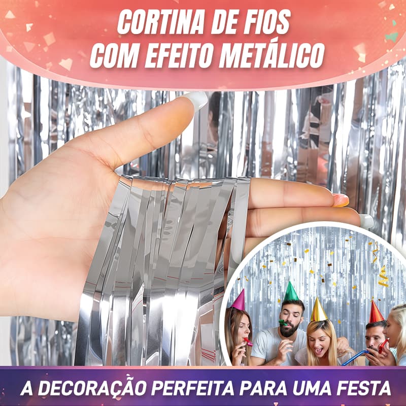 1/2/3 Peças Cortina Metalizada Para Festa Painel Decoração Festa 2M×1M