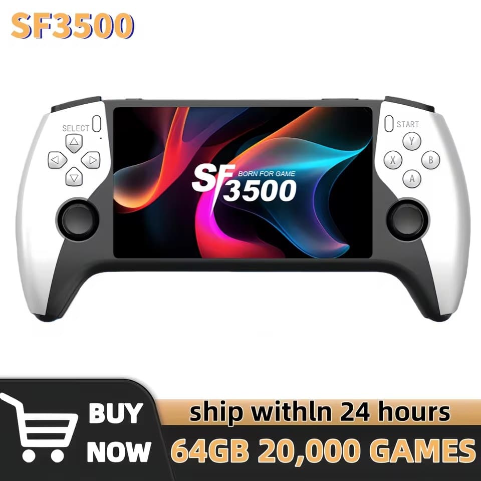 SF3500 Retro Console De Videogame Portátil Sistema Linux 5.0 Polegada 854 * 480 Tela IPS 3000mAh Bolso Jogos