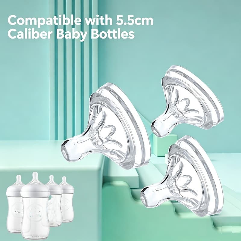 Anti-Cólica Bebê Calibre Largo 5.5cm Silicone Naturalmente Macio Mamilo Peito-Pendente
