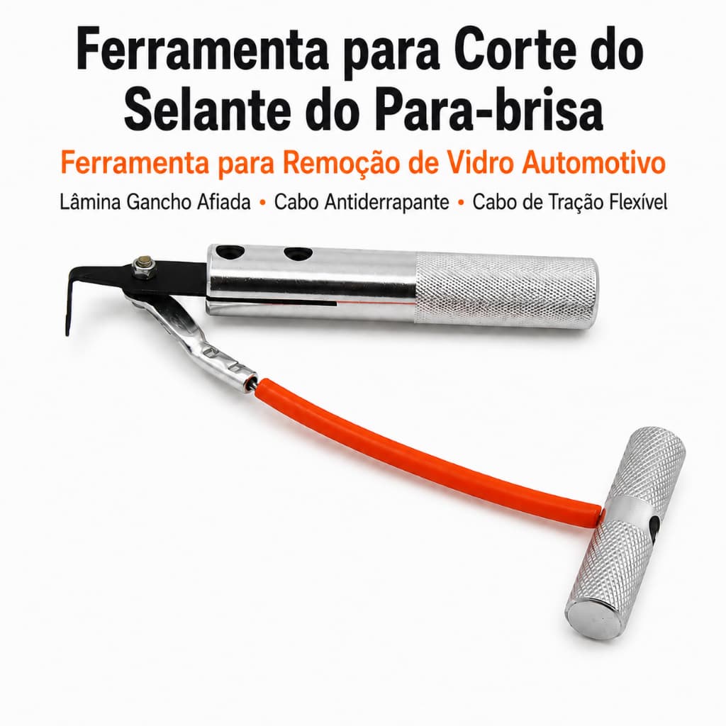 Ferramenta Corte Selante Para-brisa Vidro Automotivo Cabo Antiderrapante