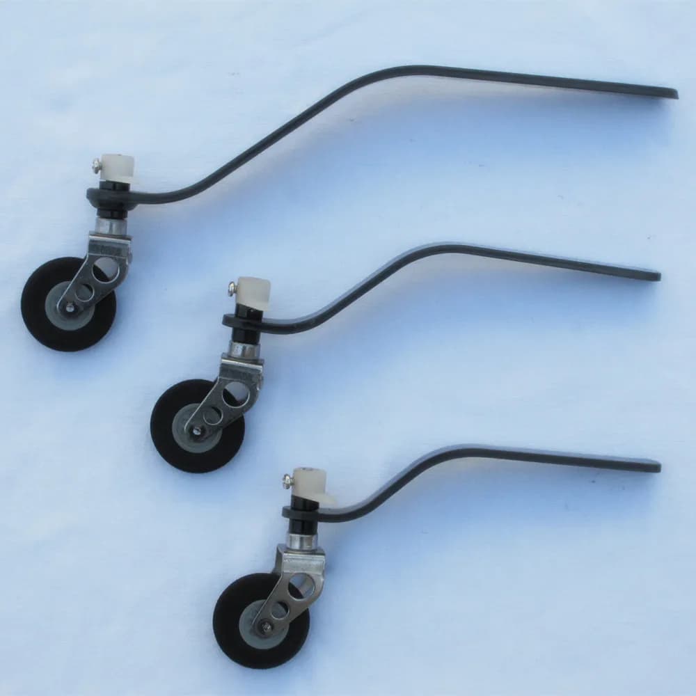Kit Suporte Roda Traseira Fibra Carbono com Braço Direção T - Trem Pouso Motor 26CC/50CC/100CC Aeromodelo RC