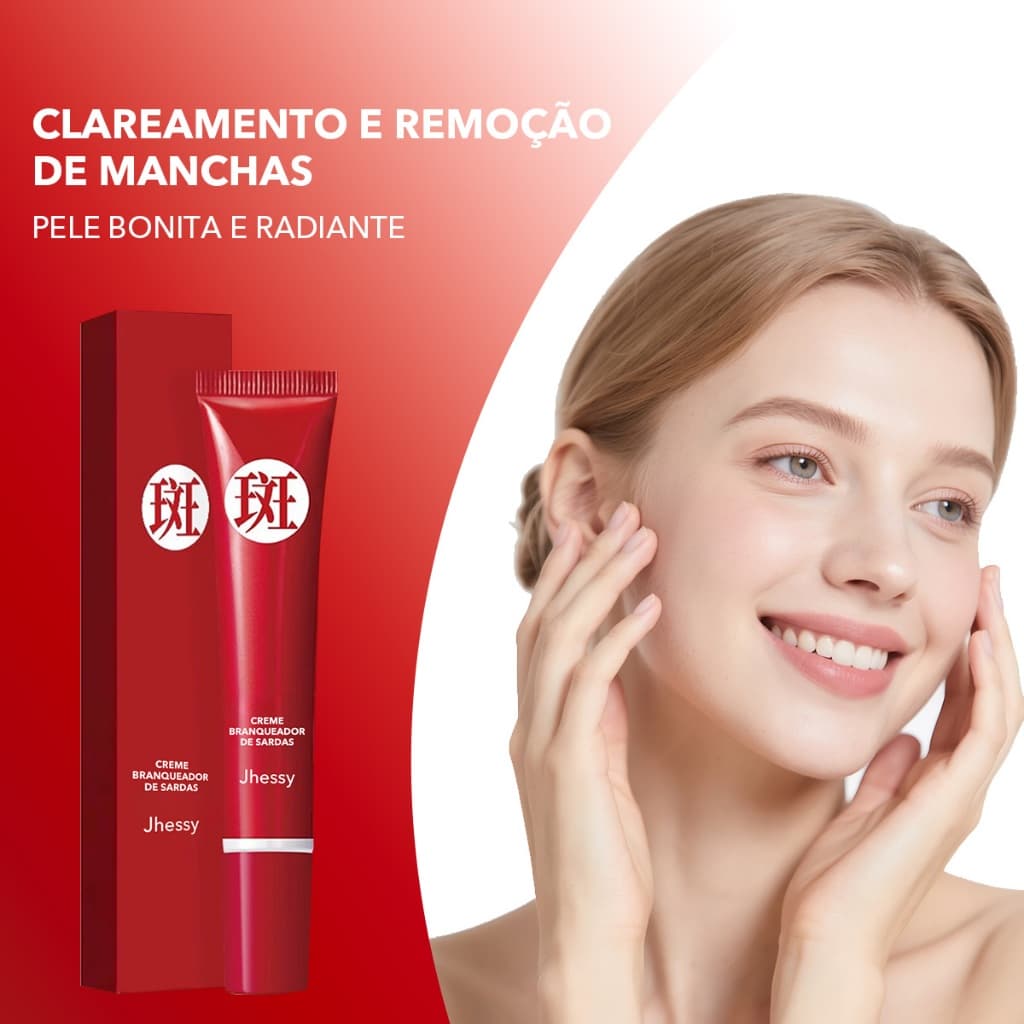 Creme Clareador Remove Manchas Escuras e Sardas Desbota Marcas de Acne Uniformiza Tom da Pele