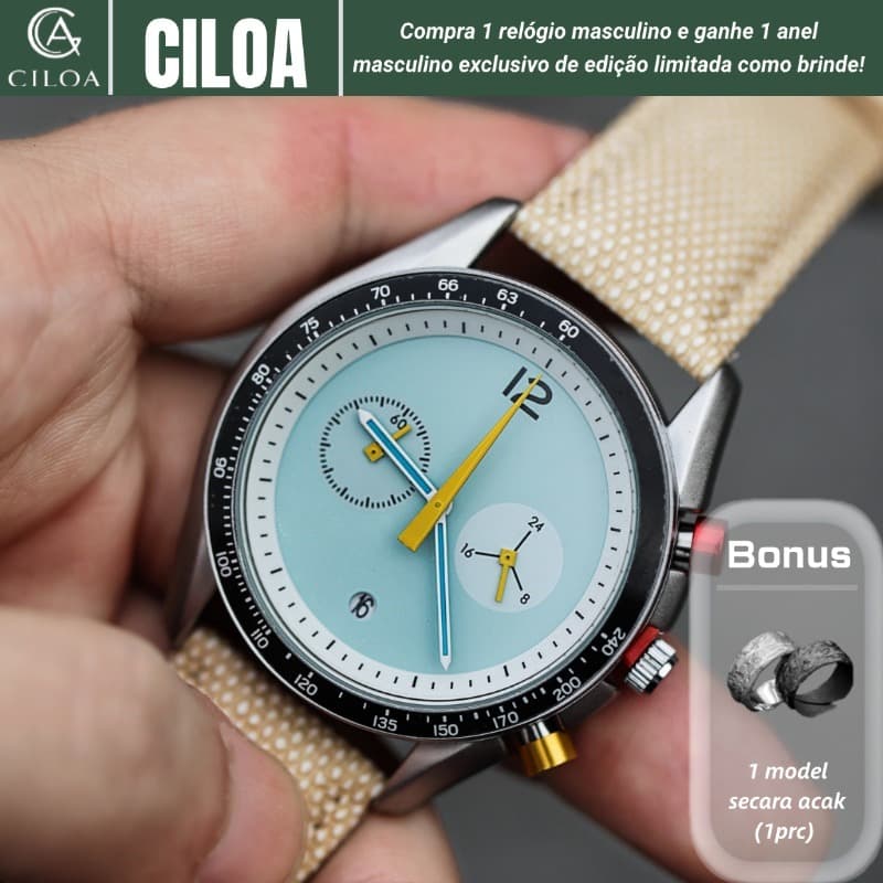 [CILOA] Relógio Quartz 2026 - Painel Redondo | Textura de Luxo Leve, Moda Versátil, À Prova d'Água【507a】
