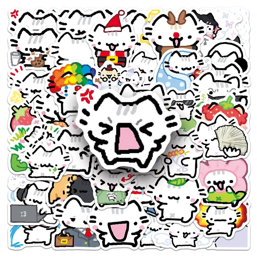 50 Pçs Bonito Gatinho meme Adesivos Para Telefone Portátil Scrapbook Arte Capacete Adesivo Graffiti À Prova Dwaterproof