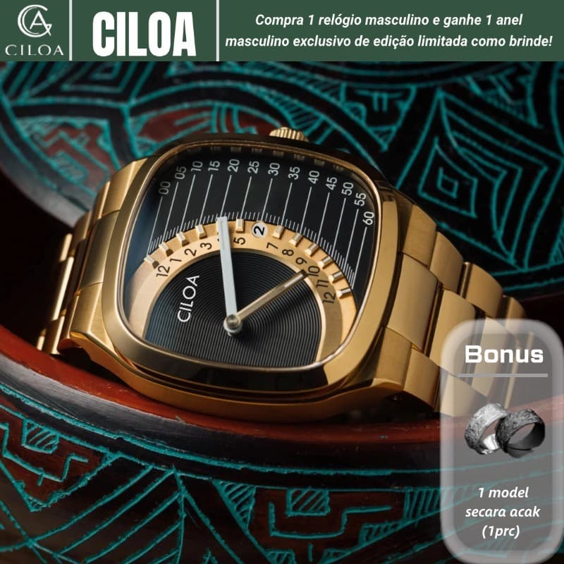 [CILOA] Relógio de quartzo à prova d'água da moda masculina mais recente, simples, combinado, uso em várias ocasiões 513