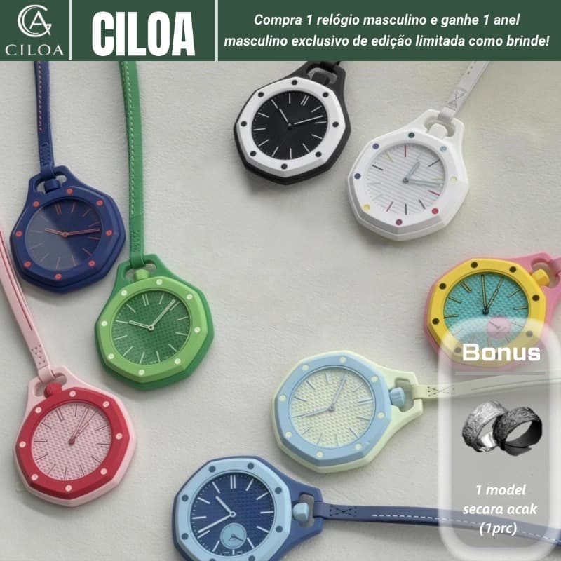 CILOA Novo Estilo Unissex Moda Decoração Novo Design Relógio de Bolso Impermeável de Quartzo 559
