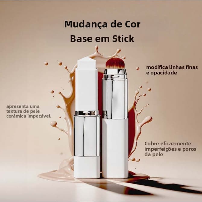 Corretivo de duas cabeças vem com pincel à prova d'água de longa duração sem manchas creme de base sólida fácil de reali