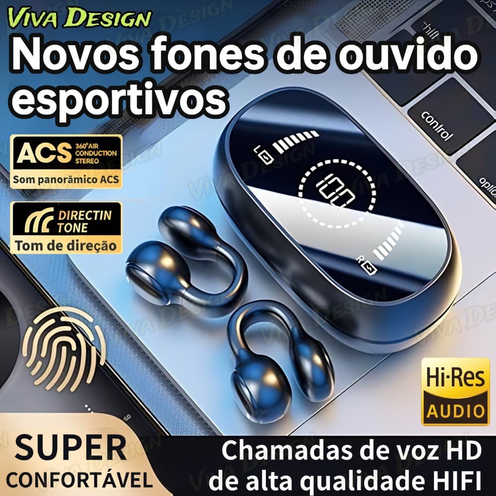 Fone de Ouvido Bluetooth Sem Fio Digital Alta Qualidade Intra Auricular M47