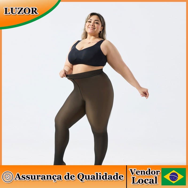 Macacão Leggings de tamanho grande com meia-calça preta tingida com virilha de uma linha