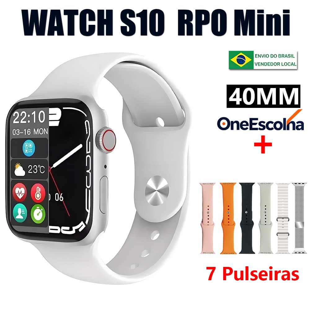 Novo Smartwatch S10 Mini  7 em 1 Chamadas Bluetooth Calculadora Monitoramento de Saúde - Envio de São Paulo