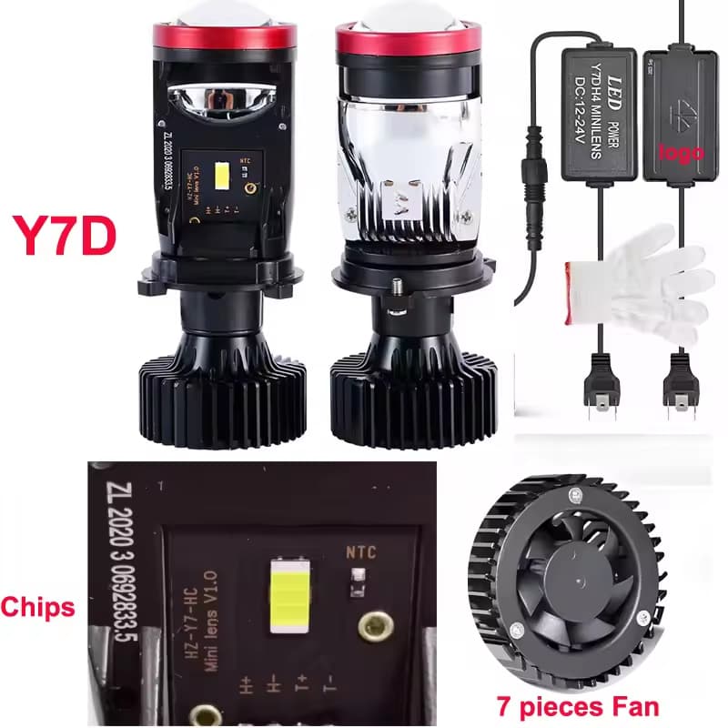 Y7D LED H4 Bi Canbus Mini Lente 6000K Feixe Alto Baixo Super Brilhante Chips CSP Lâmpadas De Carro Automático Do Projeto