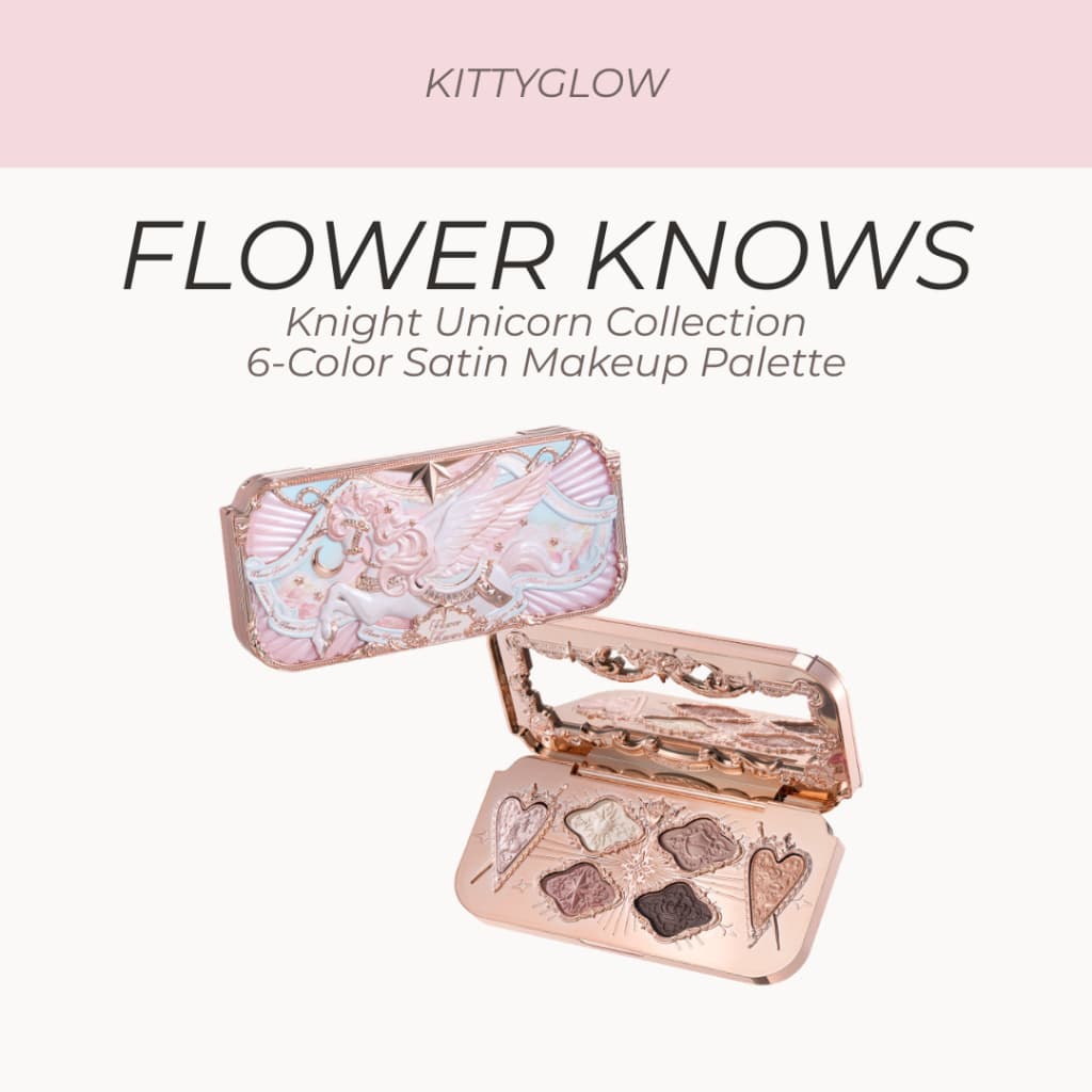 FLOWER KNOWS Knight Unicorn Collection Paleta De Maquiagem De Cetim De 6 Cores