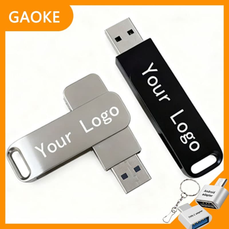 Unidade Flash de alta velocidade USB3.0 de Metal durável 128 GB 256 GB 512 GB 2 TB à prova d'água