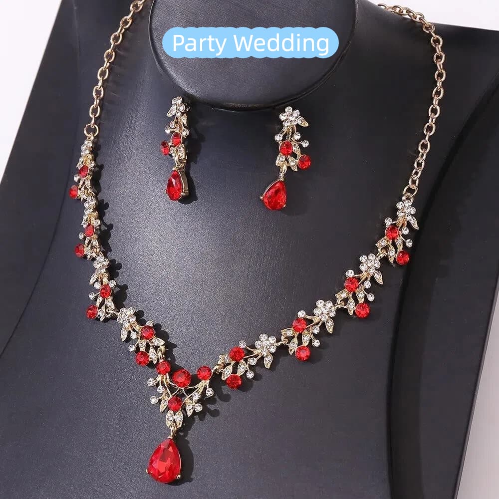 Conjunto De Colar Gargantilha De Flores UNIQ , Joias De Noiva De Luxo De Brincos Vintage Feminino