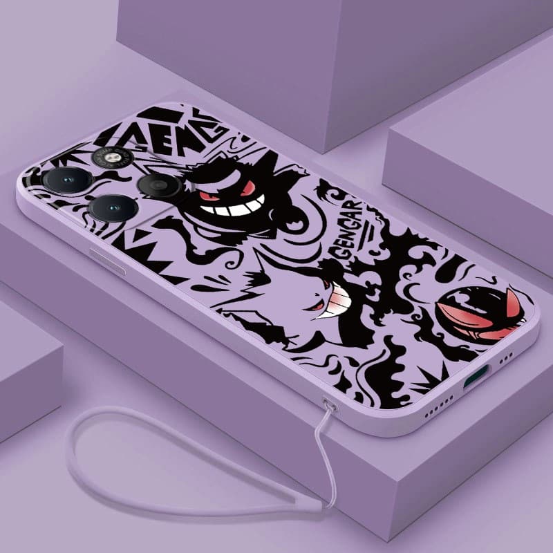 Moto G77 G67 5G G37 G47 Motorola Caso Pokemon Gengar Monstro Silicone Líquido Bonito Capa Macia