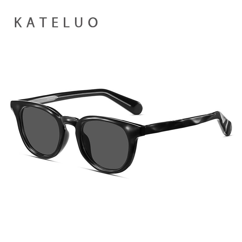 KATELUO Óculos De Sol Polarizados Masculinos Retrô Ovais TR90 Com Padrão De Onda Da Moda Para Mulheres CL8663