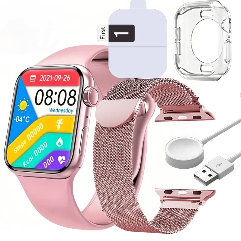 kit Smartwatch Relógio Inteligente + Película Protetora + Estojo/Papel De Parede Personalizado/calculator/Visualização D