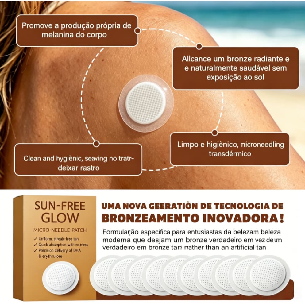 Adesivo Autobronzeador Sem Manchas Kit 10un | Bronzeado Natural Sem Sol | Não Suja Mãos Uniforme