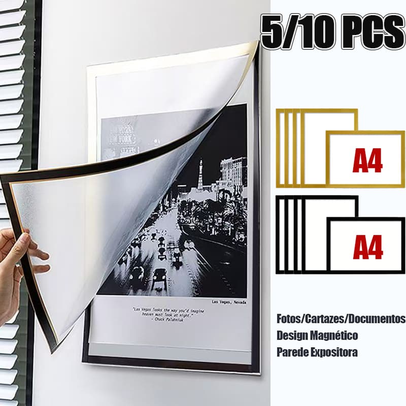 5~10 Porta Display Autoadesivo e Fechamento Magnético A4