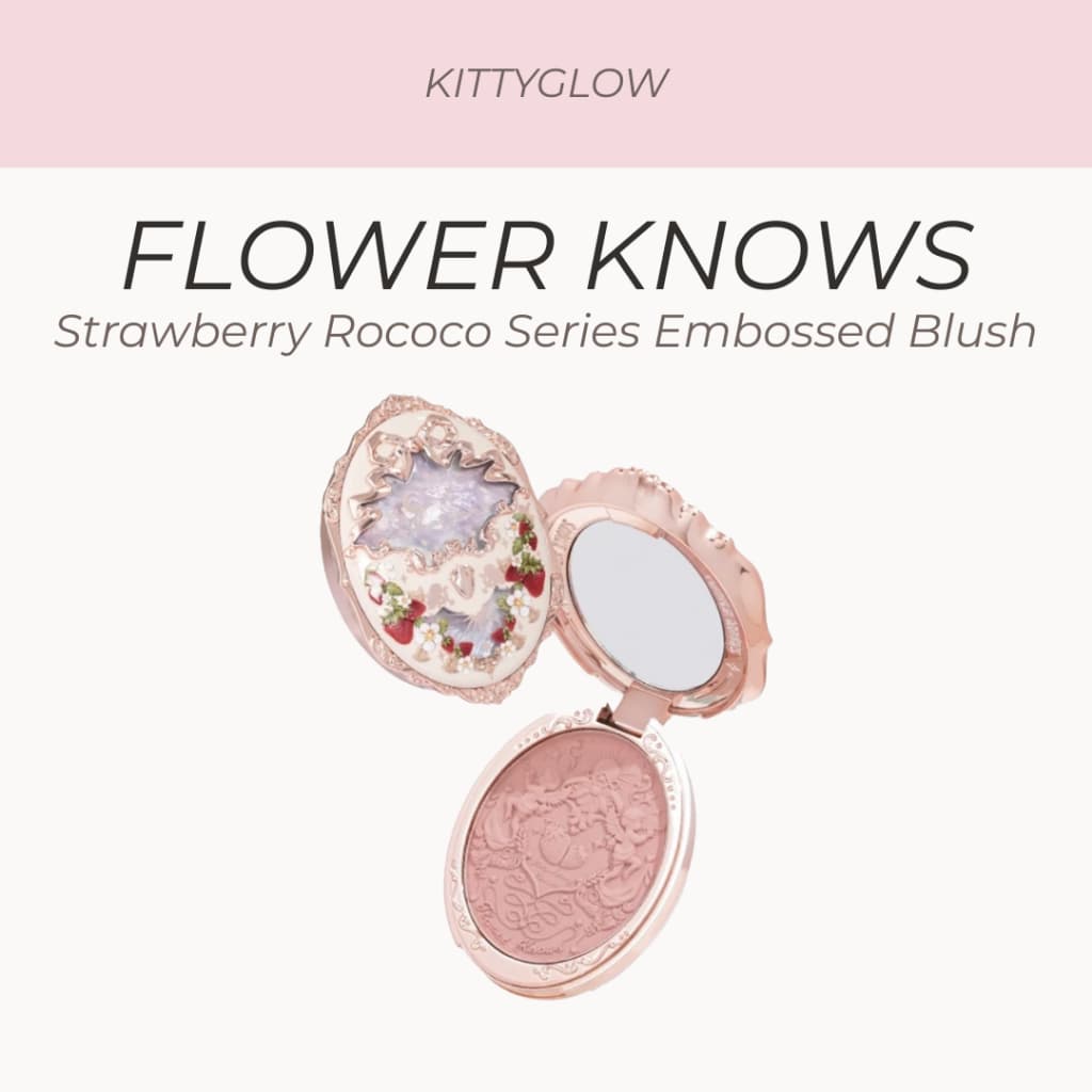 KNOWS FLOWER Série Rococo De Morango Blush Em Relevo