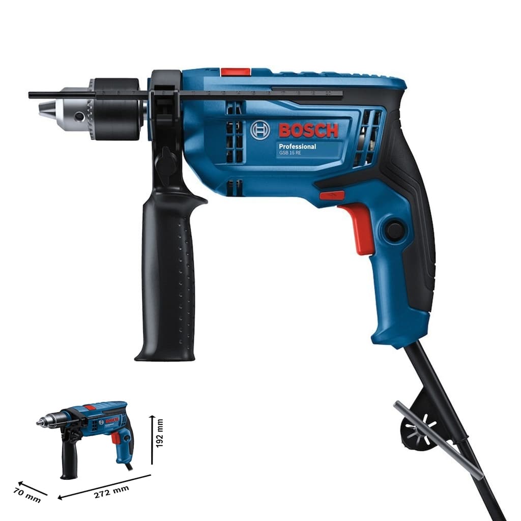 Furadeira de Impacto Bosch GSB 16RE 1200W Profissional Martelete Para Concreto, Madeira e Metal