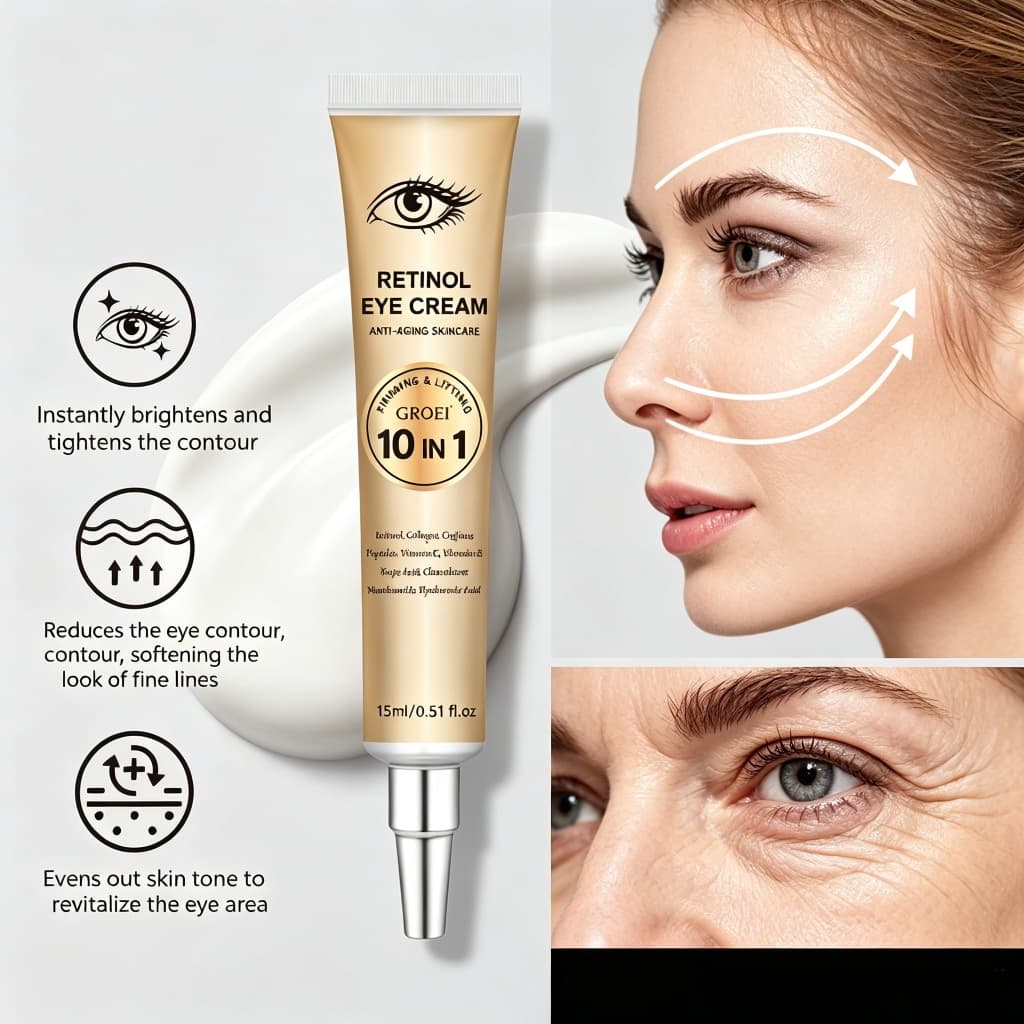 10 em 1 Sérum Anti-rugas Anti-envelhecimento | Retinol Colágeno Ácido Hialurônico Reduz Linhas Finas Olheiras Firmador H
