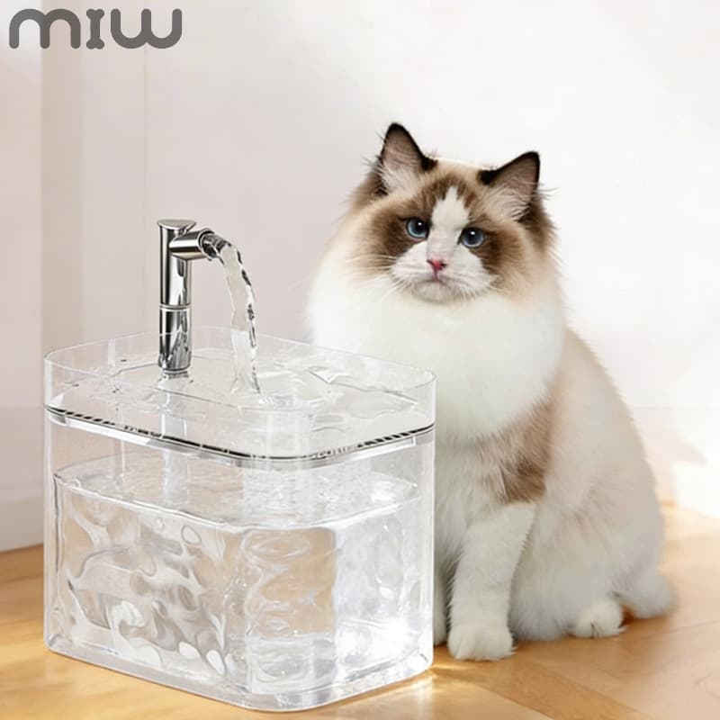 MIW Bebedouro Automático para Gatos e Cães com Circulação de Água Filtro 1 5 Litro e Base Antiderrapante