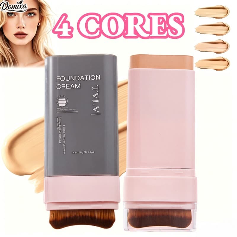 Bastão Corretivo Base 5 Cores com Pincel, Textura Cremosa, Pele Natural, Resistente à Água e Suor-DO