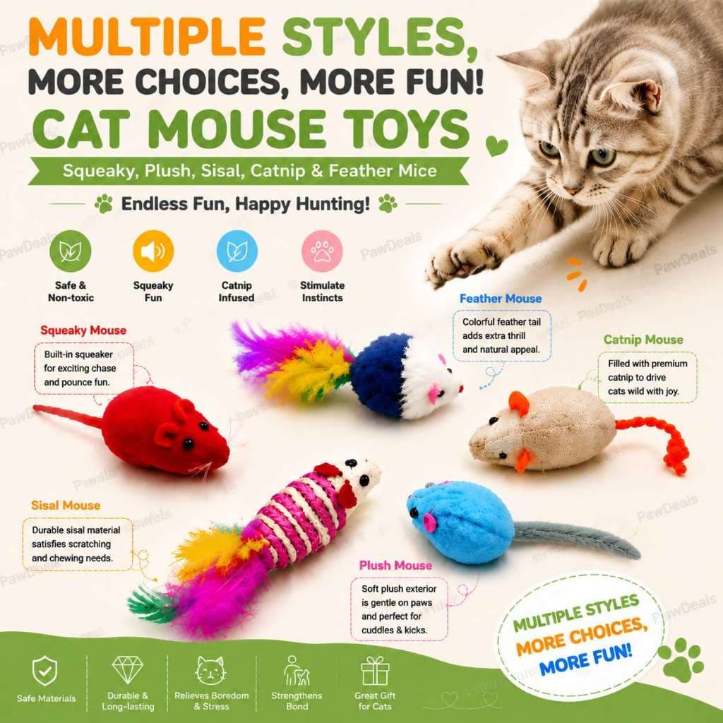 Brinquedo De Gato De Pelúcia Pequeno Rato Sete Cores Pena Engraçado Som Grande Auto-Happiness