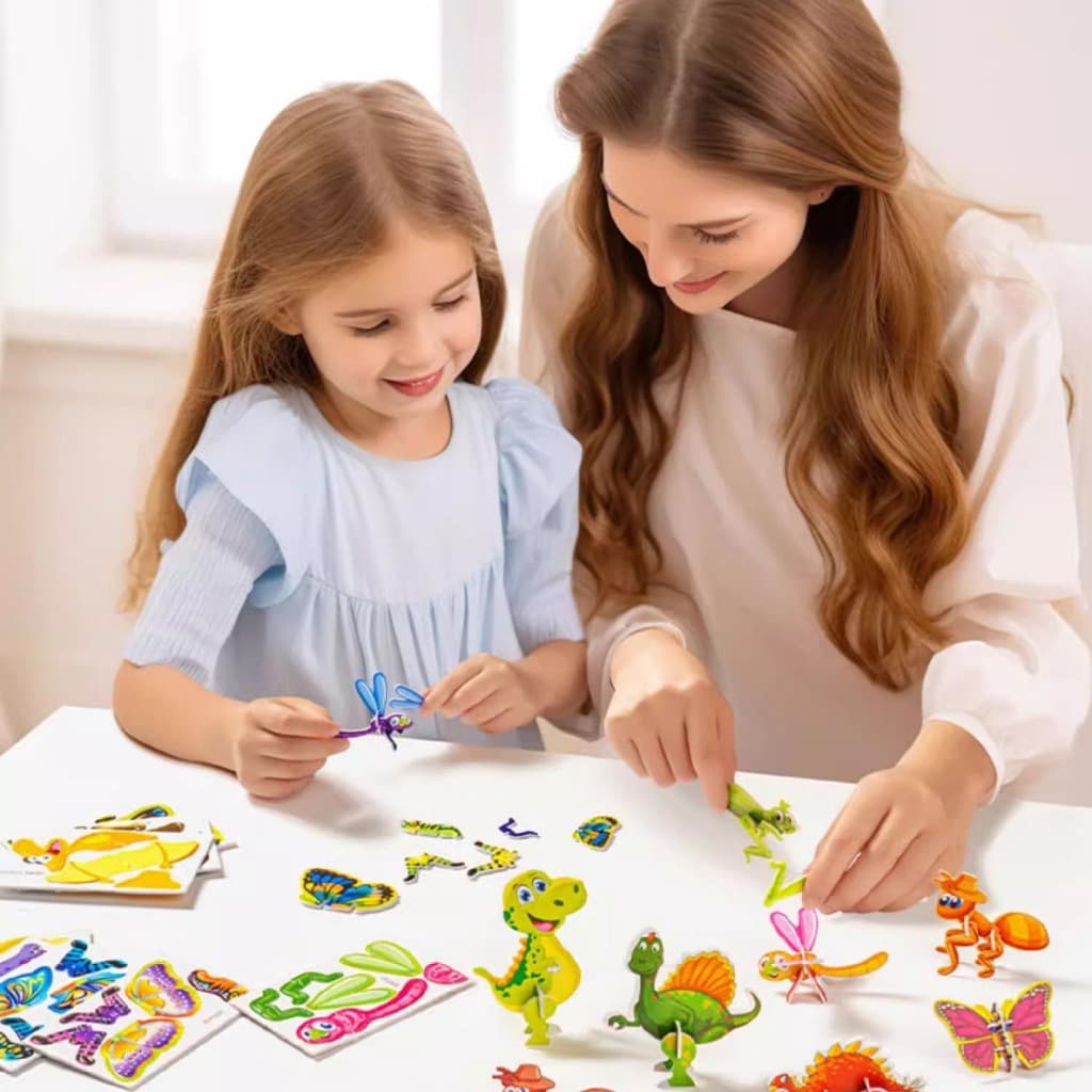 Brinquedos educativos montados à mão para crianças DIY criativo tridimensional quebra-cabeça de papel 3D 25 peças