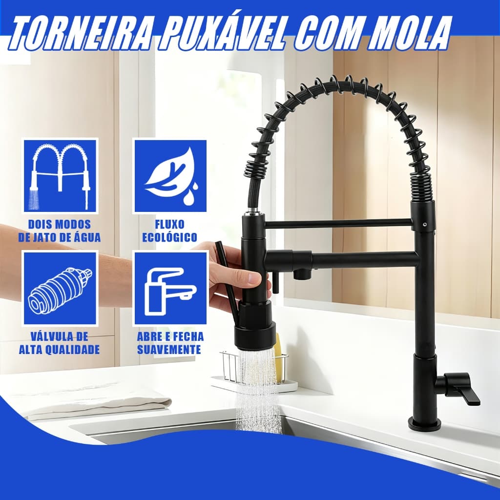 Torneira De Cozinha Série Primavera Para Gourmet | Modelo Único De Água Fria Instalação Fácil