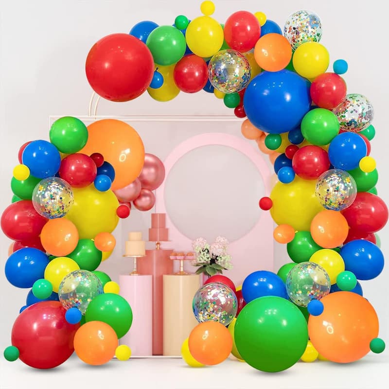 Kit 134 Peças Balões Foscos 5" 10" 12" 18" para Festa, Casamento e Aniversário com Fita Decorativa