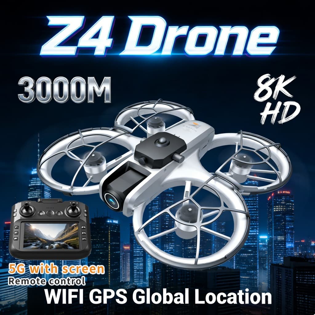 2026 Novo Z4 Drone 4K Câmera Profissional 5G WiFi Bateria Longa Evitar Obstáculos Sem Escova Altitude Cabeça RC Quadcopt