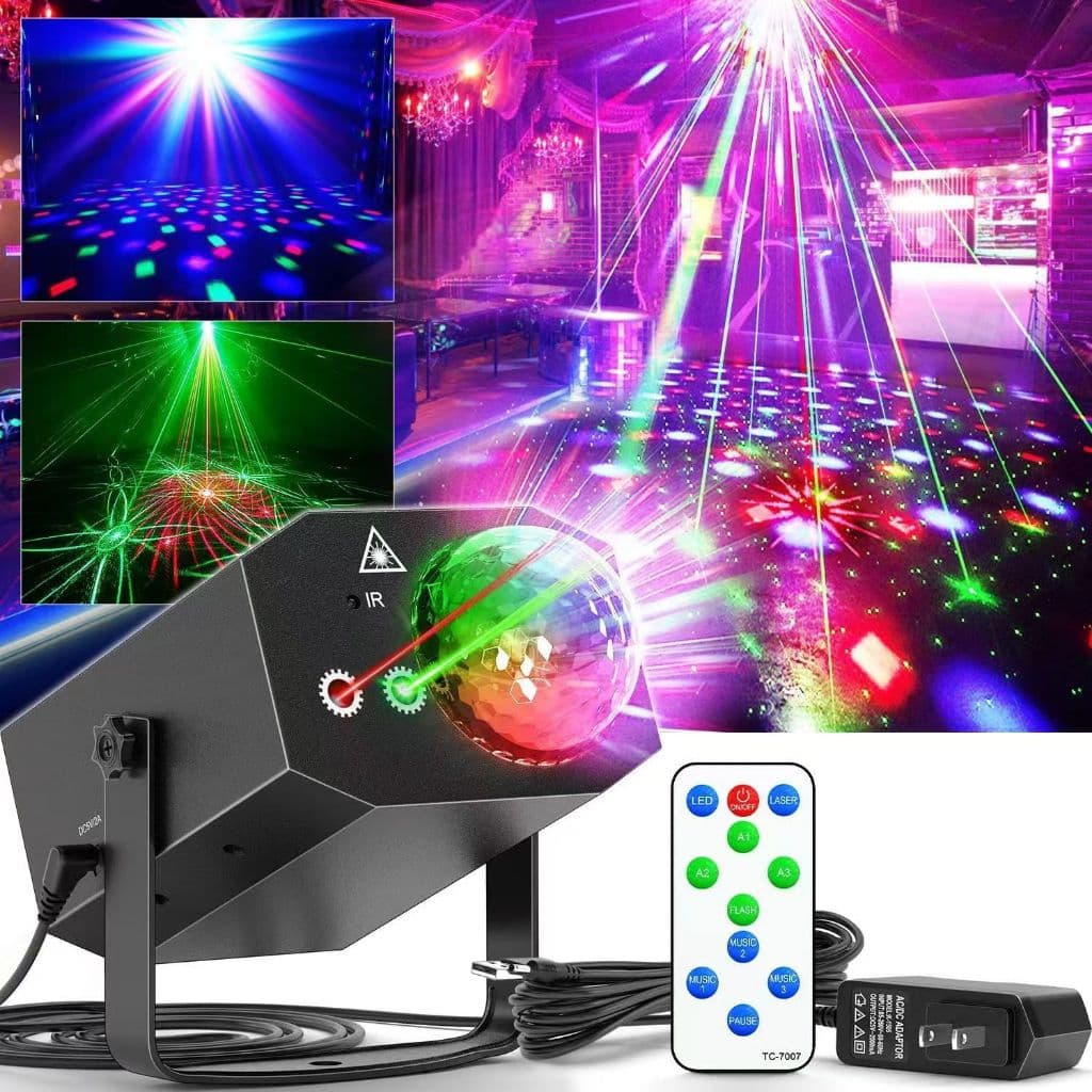 RGB Disco Magic Ball Laser Light Som Ativado Strobe Party Lamp DJ Iluminação Para Festa Em Casa Bar Club Evento Show