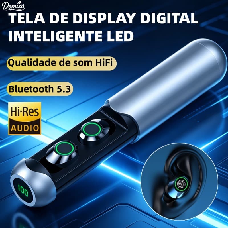 Fones de Ouvido Bluetooth 5.3 Sem Fio - TWS Headset Gamer com Controle Touch e Fones Esportivos-DM